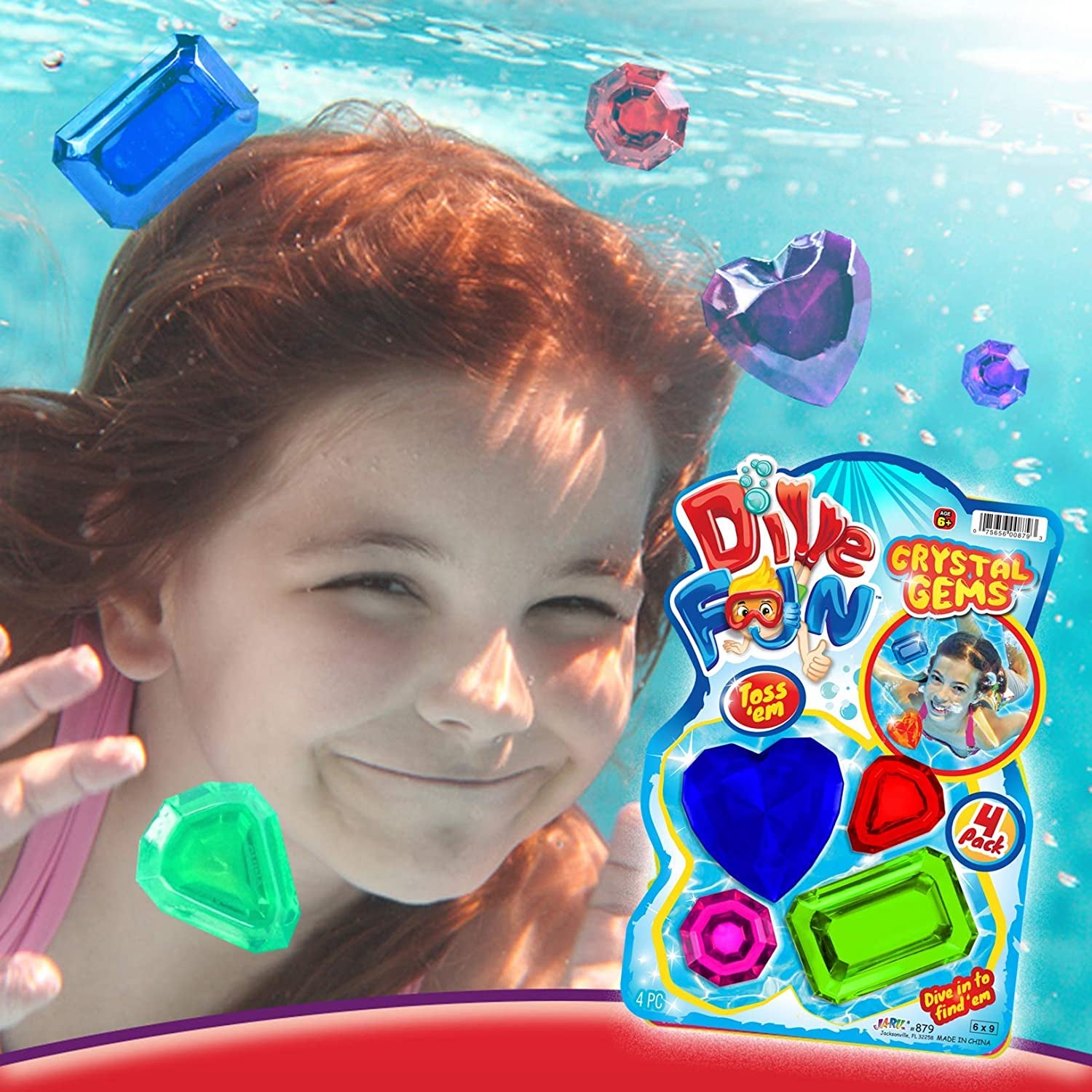 Dive Fun Crystal Gems Diving Toys (1 Pack 4 Gems) 