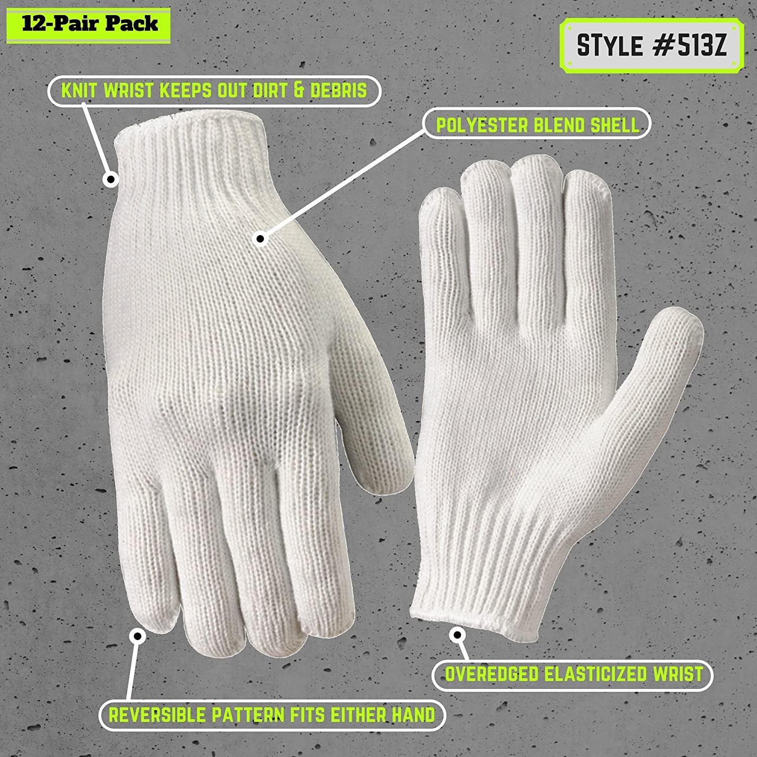 Wells Lamont 12 Pair Pack Work Gloves