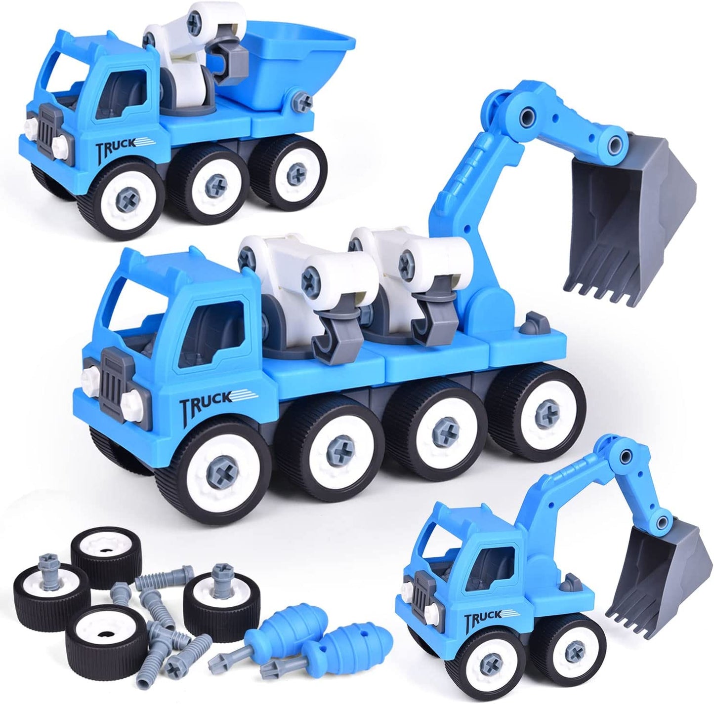 Fun Little Toys Take Apart Toy Construction Truck - STEM Toy Building Toy for Boys and Girls