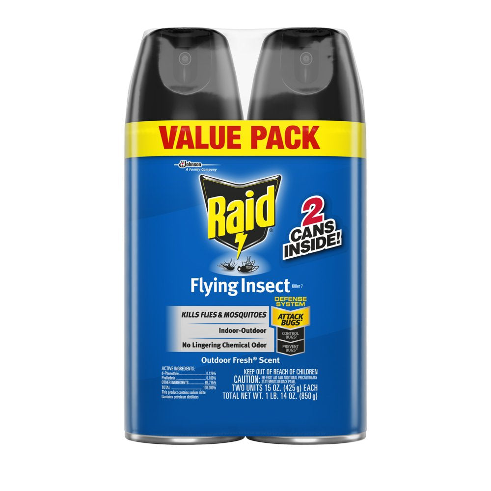 Raid Flying Insect Killer 7, 15 Oz, 2 Ct