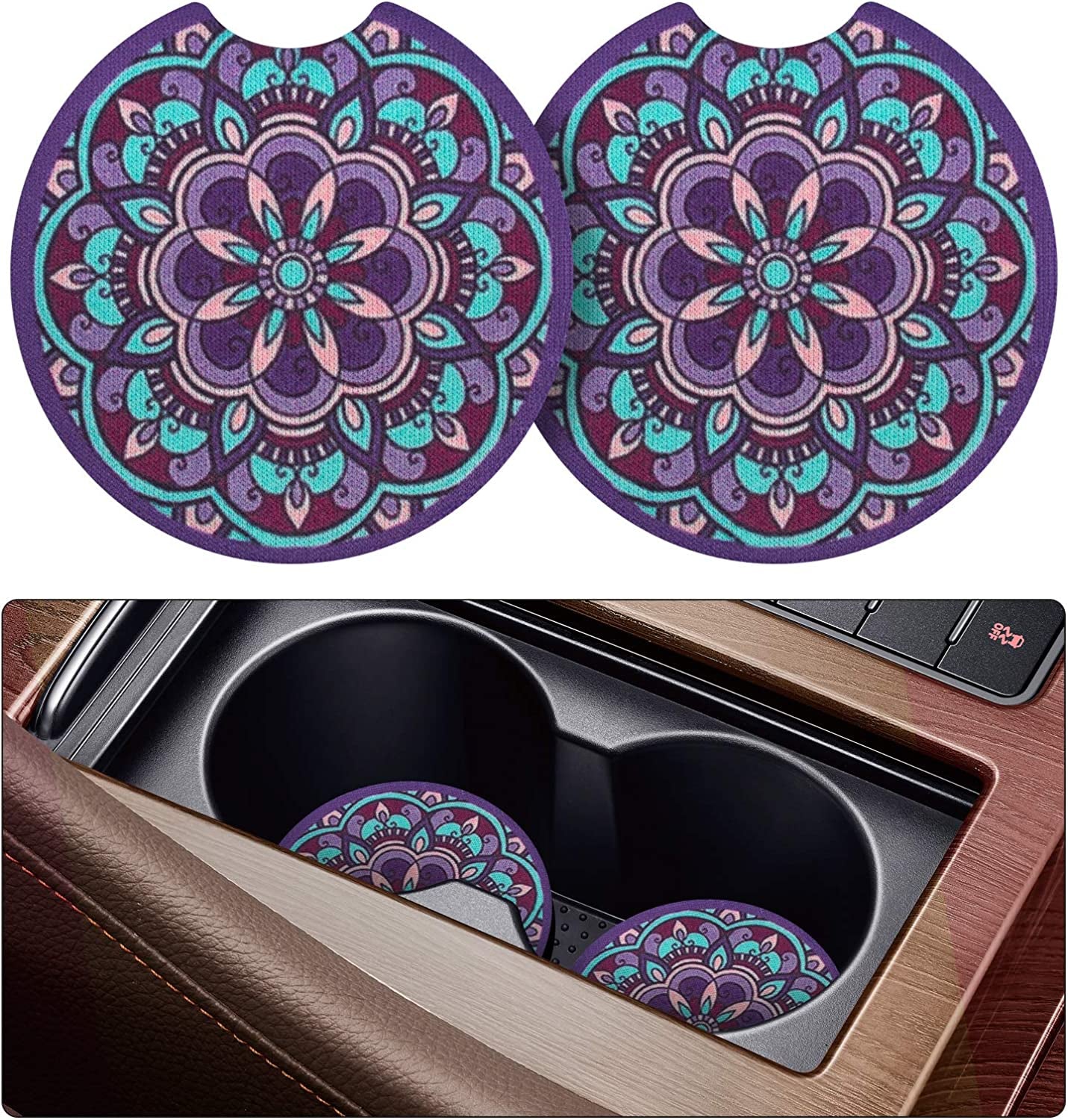  2 Pack Car Coasters for Cup Holders