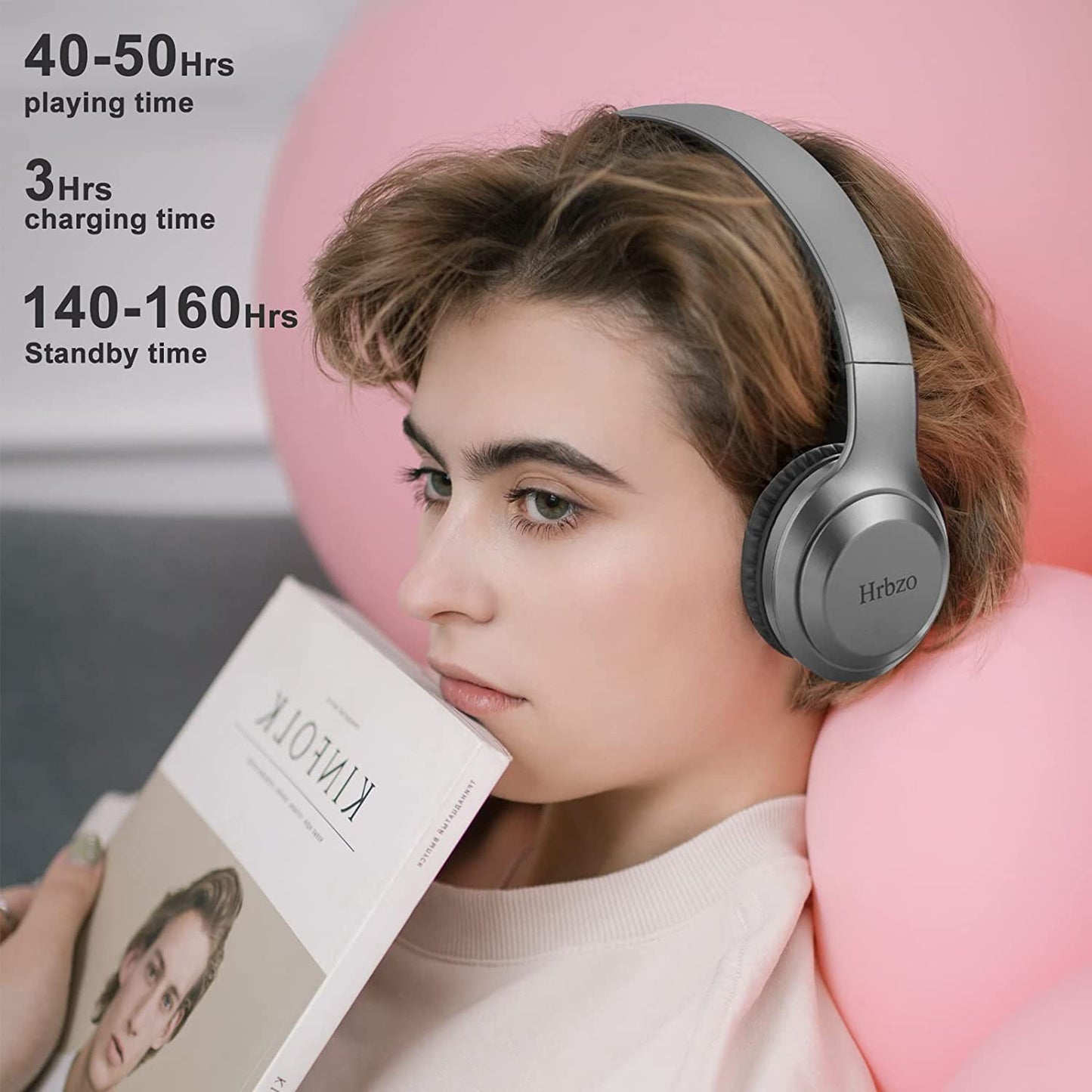 Wireless Bluetooth Headphones Over-Ear Headphones, Hrbzo Wireless Foldable Lightweight Headphones for Cell Phone