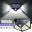2 Pack 100 LED Solar Power Motion Sensor Outdoor Garden Lamp 