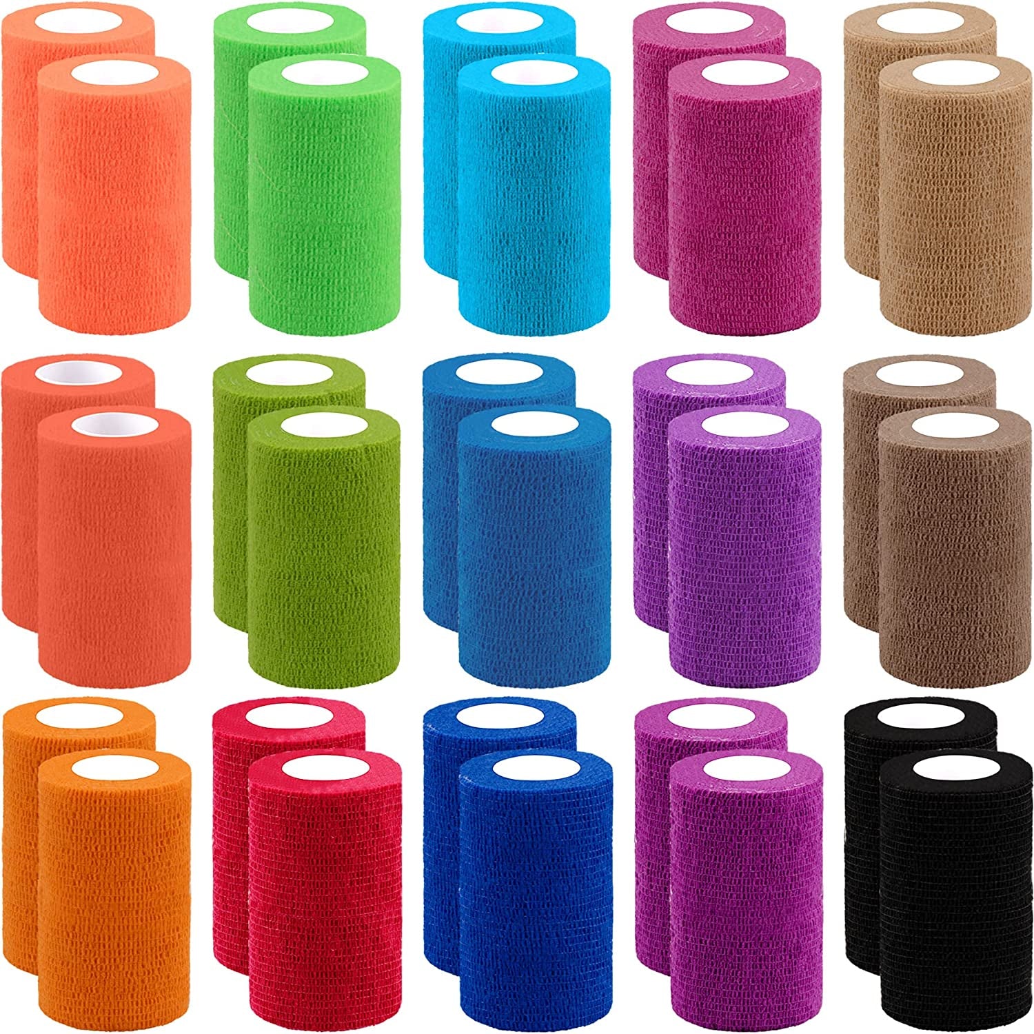 30 Rolls Self Adherent Wrap 1 Inch Bandage Adhesive Wrap Breathable Athletic Tape Stretch Wrap Roll Sports Wrap Tape Self Adhesive Bandage Wrap for Wrist Ankle Swelling Sprains(30 Colors)