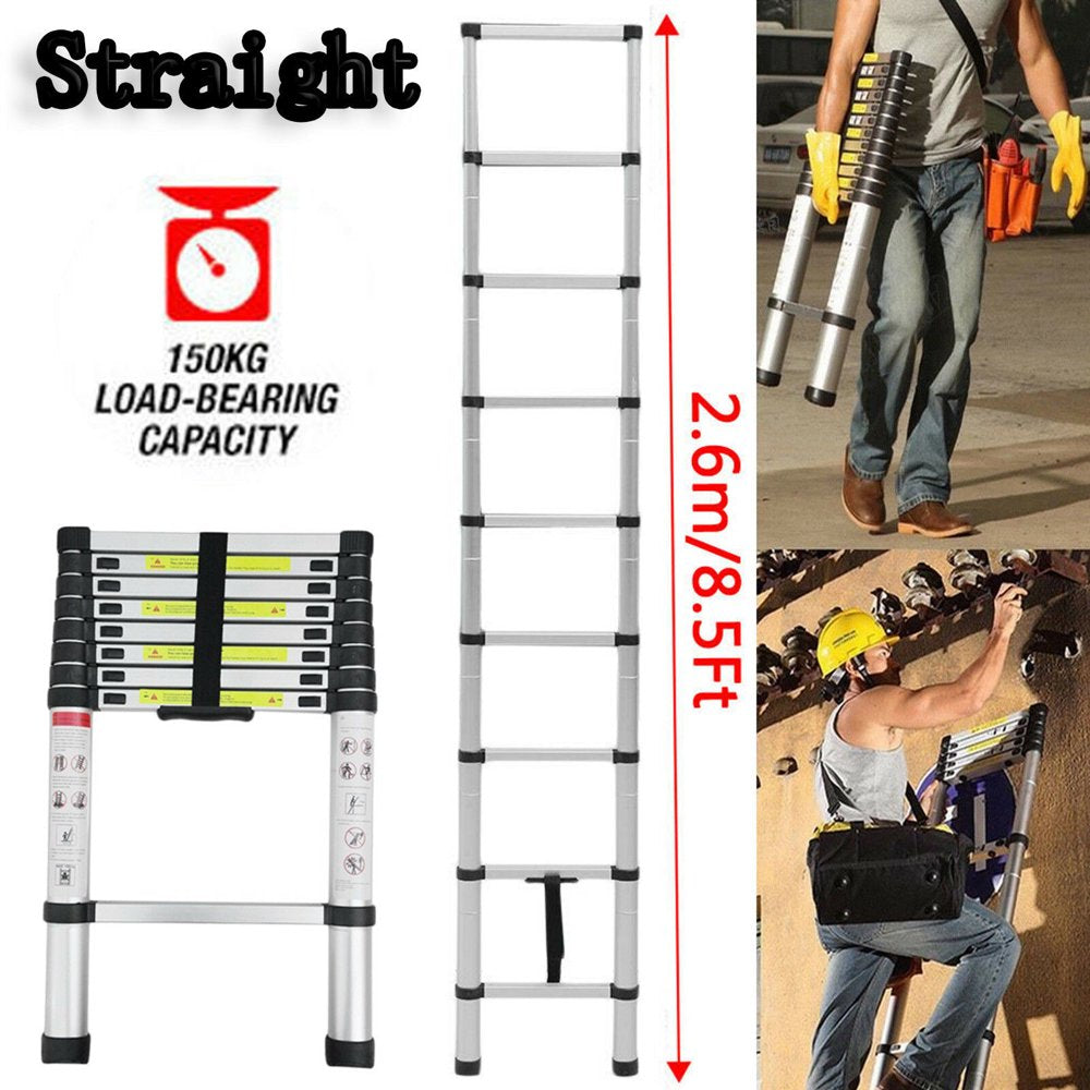 Aluminum Telescoping Ladder 8.5FT Extension Ladders for Home Collapsible Ladder