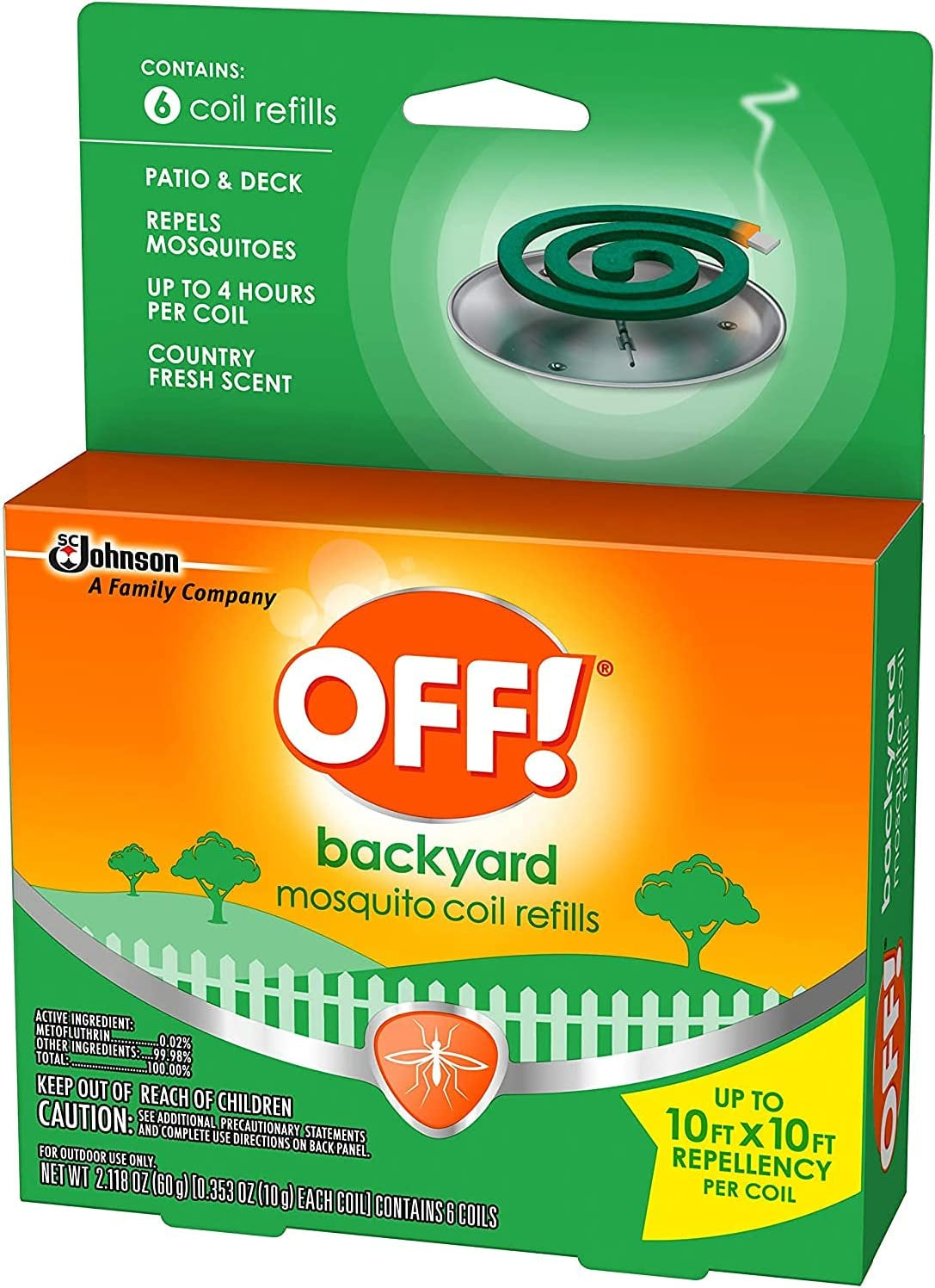 OFF! Backyard Mosquito Repellent Coil Refills, 6 Count