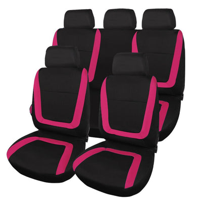 Premium Quality 5-Seat Auto Car Seat Covers Front Rear Head Rest Cover Protector Universal