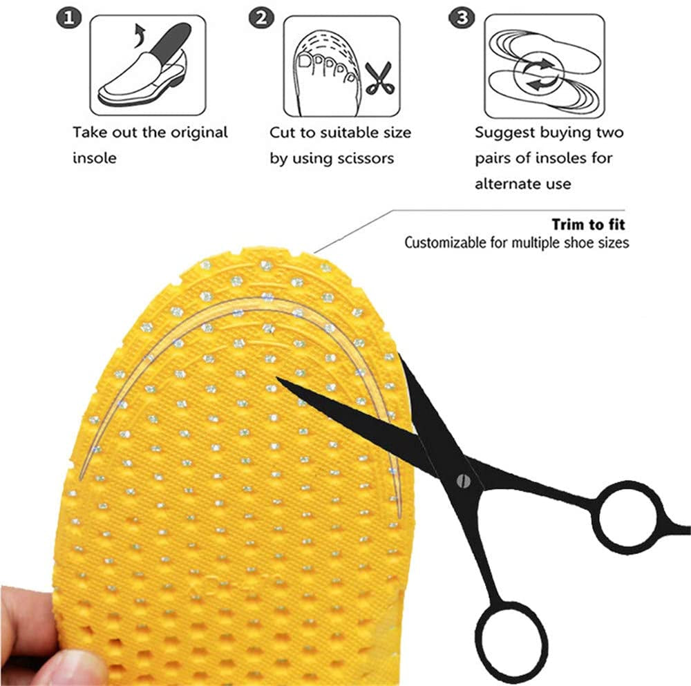 3 Pairs Breathable Shoe Insoles Water Shoes Inserts Sports Shoe Insole Replacement Insoles for Men (US8-11)