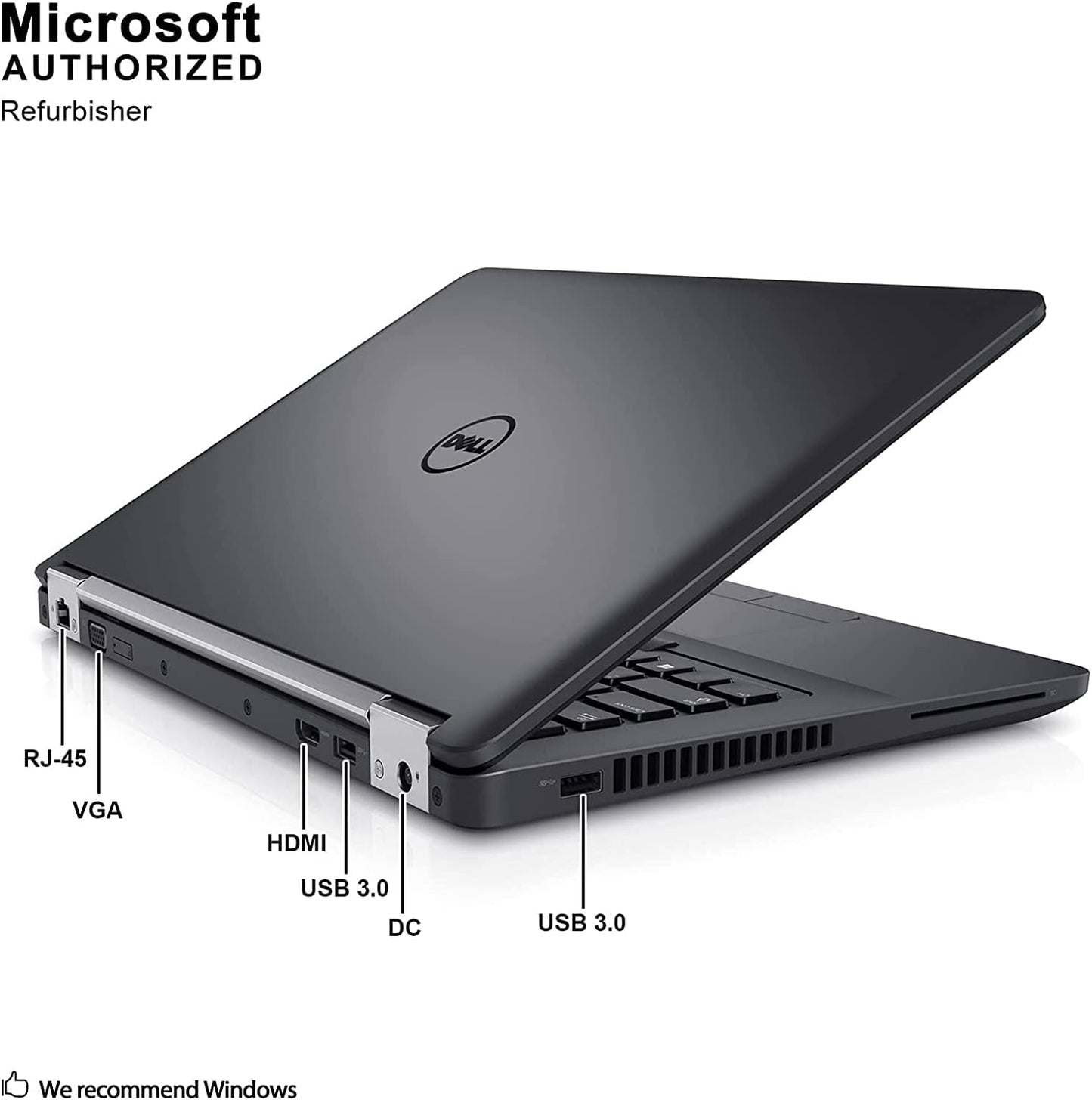 Latitude E5470 HD Business Laptop Notebook PC - Intel Core I7-6600U, 8GB Ram, 256GB SSD, HDMI, Camera, Wifi - Win 10 Pro (Renewed)