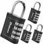 4 Pack Combination Lock, 4-Digit Waterproof Padlock, Zinc Alloy Outdoor Keyless Resettable Travel Luggage Locks for Backpack, Gym Locker, Hasp, Fence, Gate, Case, Toolbox