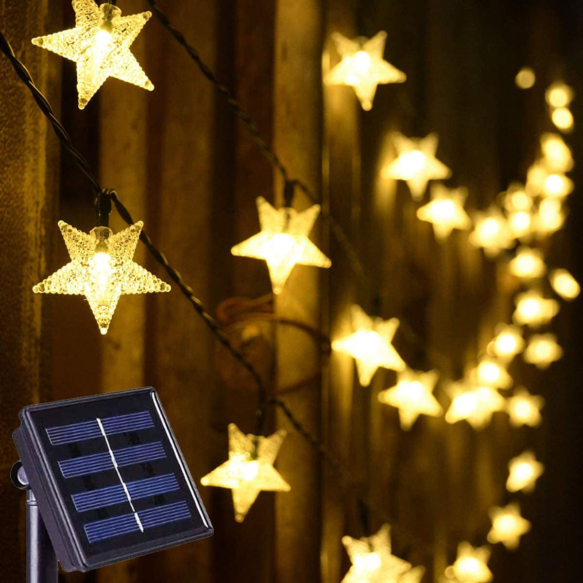  Solar Powered Fairy Lights,Cool White Waterproof Solar Patio Umbrella Summer Lights, 30ft 50 LED Solar String Lights for Christmas Garden Yard Decoration