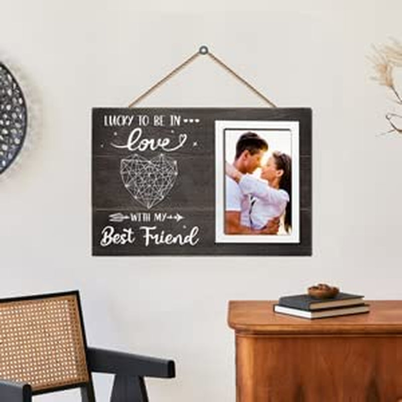  Him or Her on Valentines Day Lucky To Be In Love Picture Frame
