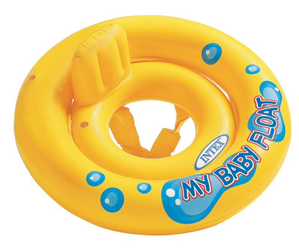 Intex 26.5 Inch Baby Tube Float for Pool, Ages 1-2 Years, Yellow/Blue