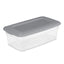 Set of (10) 6 Qt. Clear Plastic Storage Boxes with Gray Lids