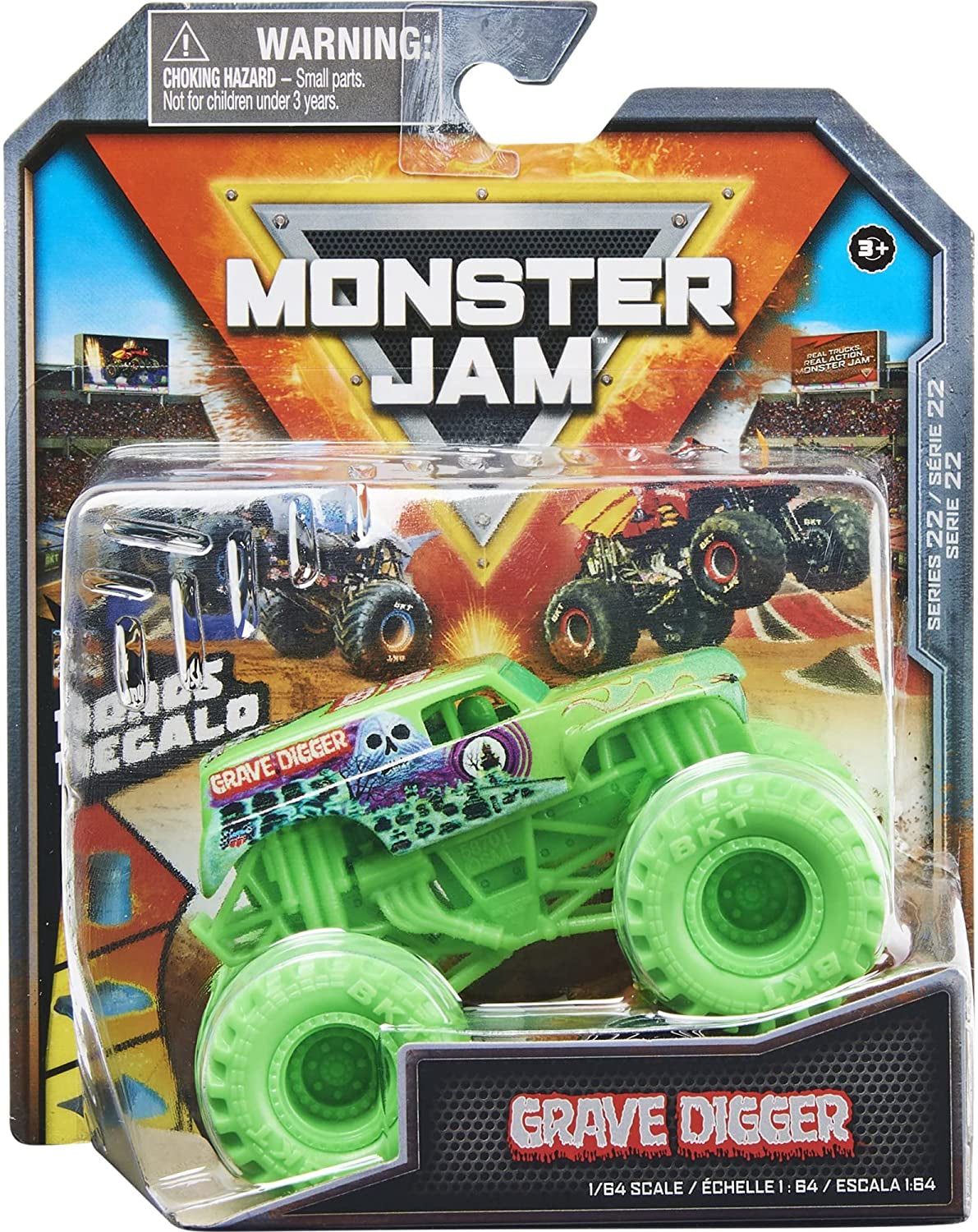 Monster Jam 2022 Spin Master 1:64 Diecast Truck with Bonus Accessory: Hyper Fueled Grave Digger