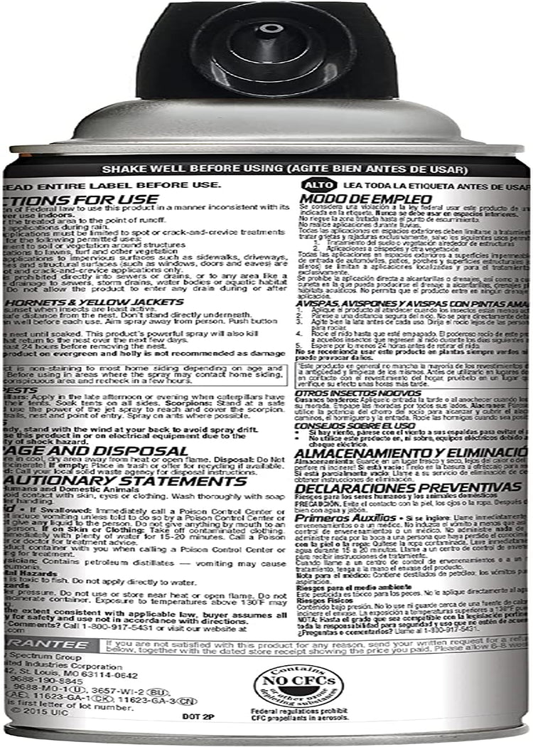 Raid Wasp & Hornet Killer Spray, Kills The Entire nest, Kills Paper Wasps, Yellow Jackets, Mud Daubers and More, 14 oz (Pack of 2) and Hot Shot 13416 Wasp & Hornet Killer, 17.5 oz - 1 Count