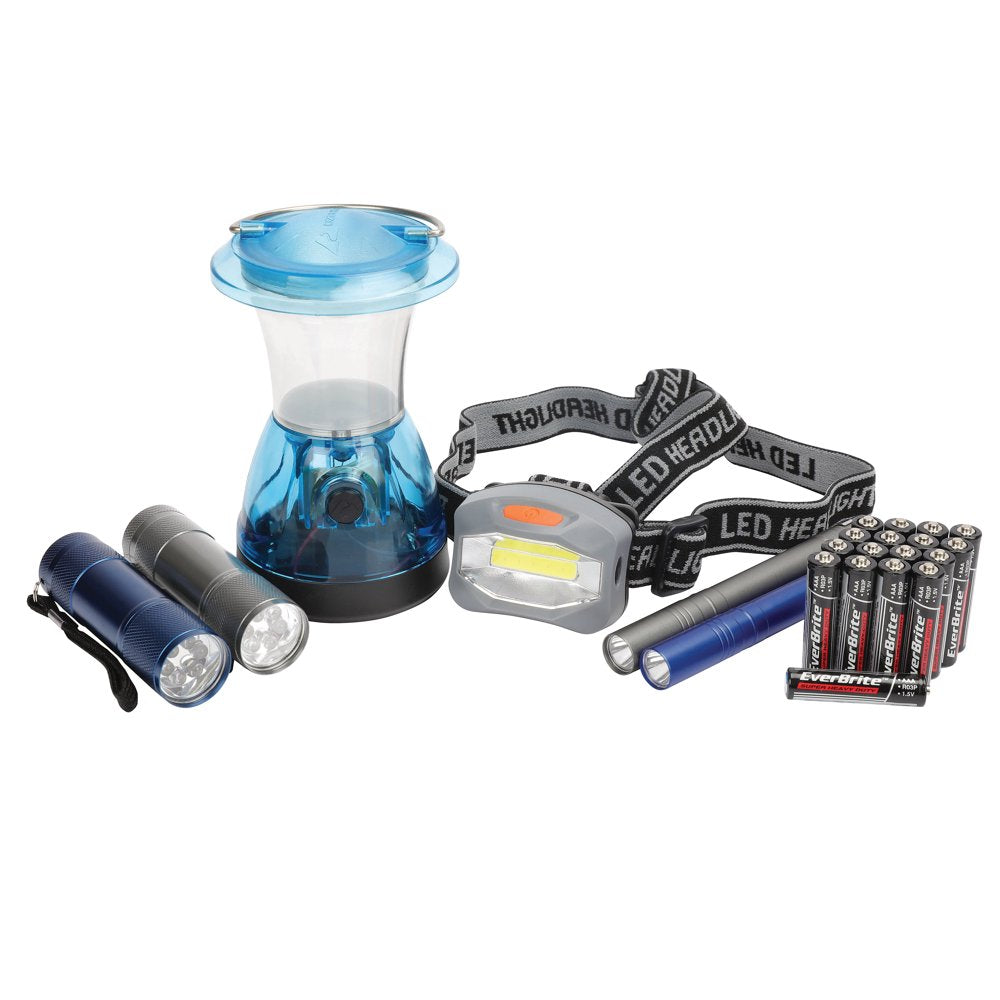  6-Piece LED Flashlight Headlamp Lantern Penlight Combo