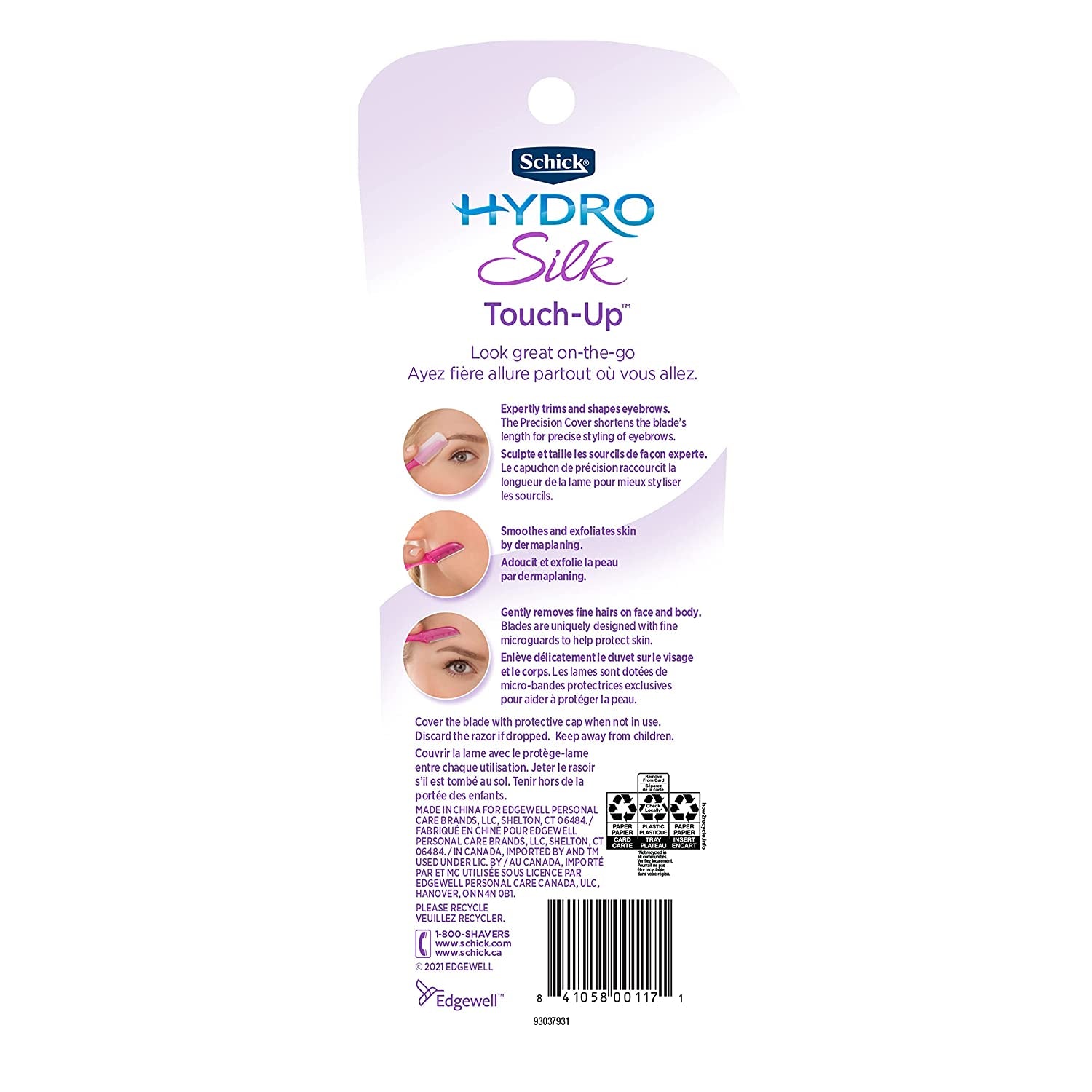 Schick Hydro Silk Touch-Up Dermaplaning Tool, 3 Count