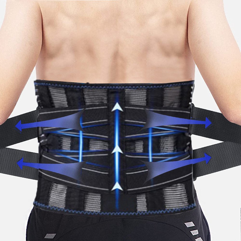 DEISNGB Back Brace,Compression Lumbar Support Belt with Metal Stays or Men Women Lower Back Pain Relief Adjustable Posture Corrector Strap for Sciatica Disc (M)