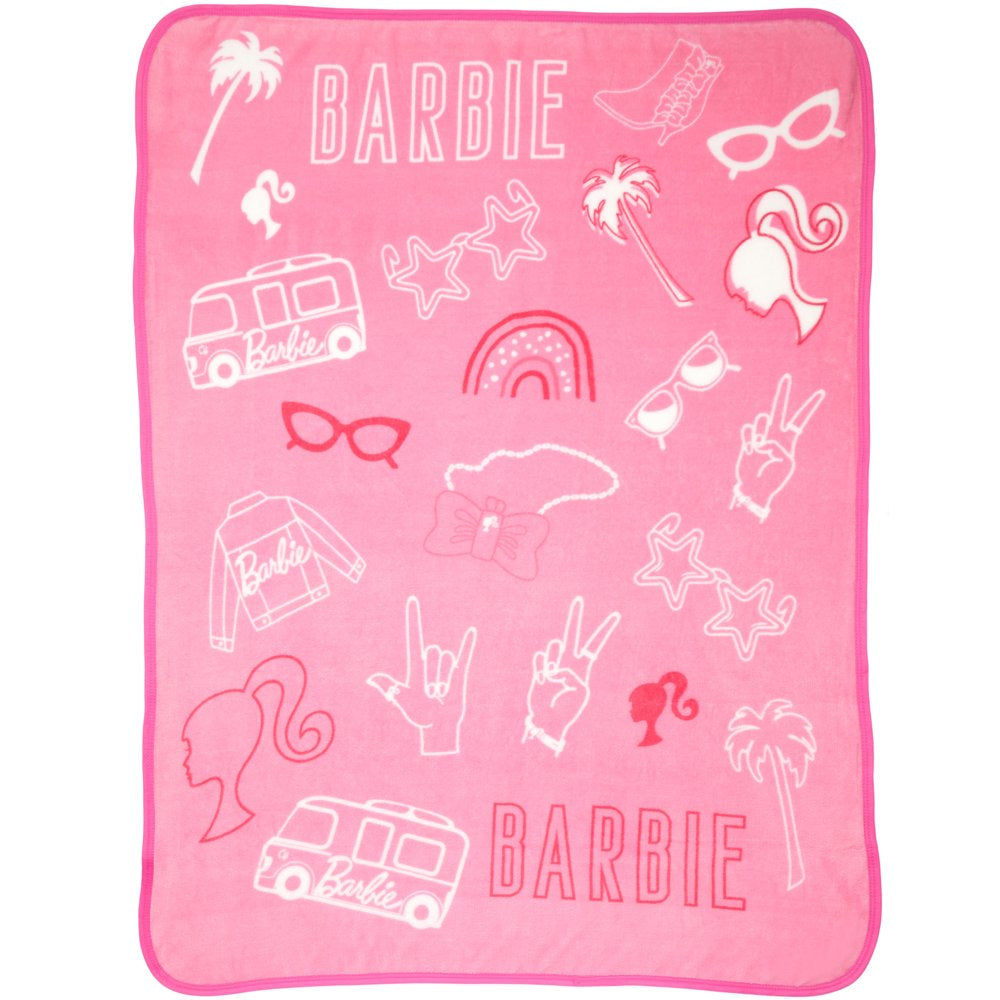 Barbie Kids Fleece Throw, 46"X60", Pink