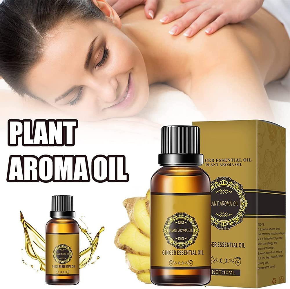 3PCS Ginger Essential Oil Plant Aroma Oil,Belly Drainage Ginger Oil, Lymphatic Drainage Ginger Oil,Ginger Oil Essence Relaxing Massage Fluid for Swelling