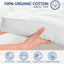 ELEMUSE Extra Thick Cooling Queen Mattress Topper, 1300 GSM Overfilled Pillow Top with Baffle Box Design, Hand Made 400TC Organic Cotton Pad Cover, Plush & Support Snow down Alternative, Hotel Quality