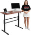 Crank Adjustable Height Standing Desk - Sit to Stand up Desk, Home Office Desk Computer Workstation, Black Frame/Antique Top