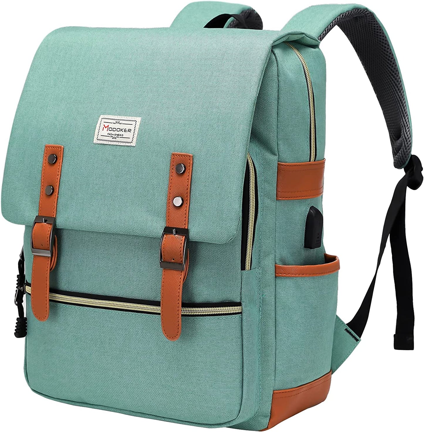 Vintage Laptop Backpack for Women Men,School College Backpack with USB Charging Port Fashion Backpack Fits 15.6Inch Notebook