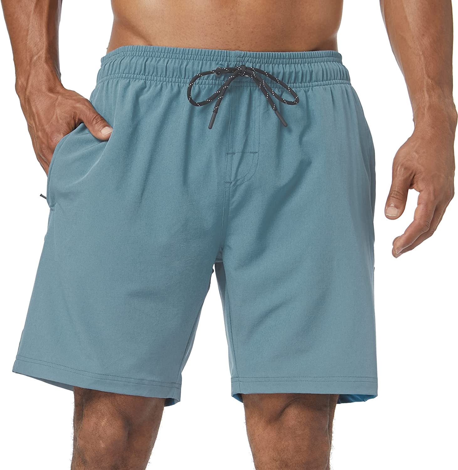  Mens Swim Trunks Quick Dry Board Shorts with Zipper Pockets Bathing Suit