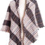 Womens Warm Scarf Triangle Shawls Winter Scarves Stripe Plaid Fichu Rough Surface