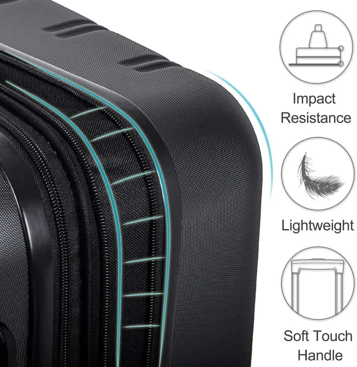 Merax Expandable Luggage TSA Locks, 3 Piece Lightweight Spinner Suitcase Set