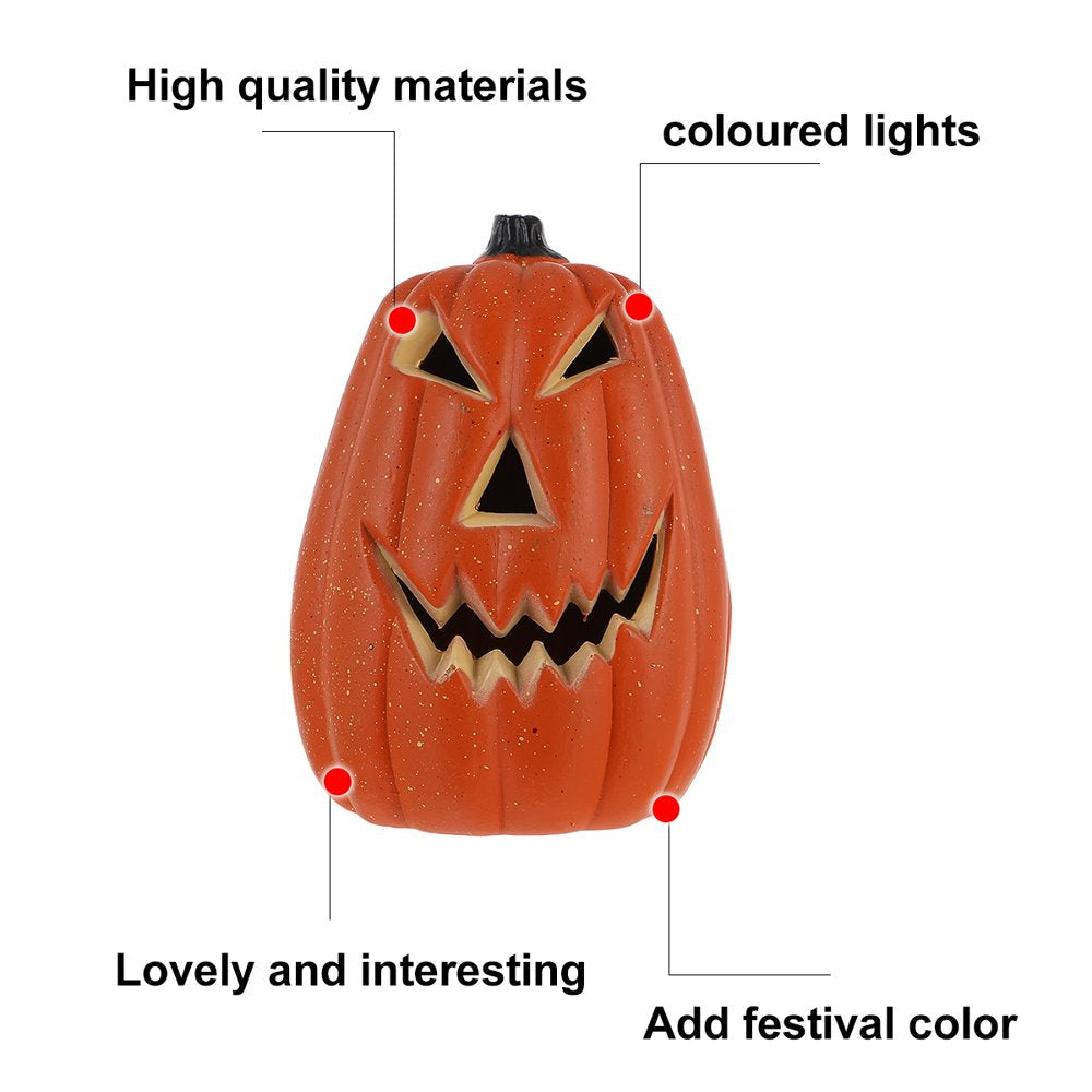 1Pc Halloween LED Pumpkin Skull Head Light Glowing Decorative Lamp (Orange)