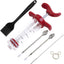 Meat Injector Syringe,Stainless Steel Food Seasoning Syringe Kit with 1Pc Barbecue Brush, 2Pcs Needles and 1Pc Needles Cleaner, Great for BBQ, Grilling, Baking and Cooking