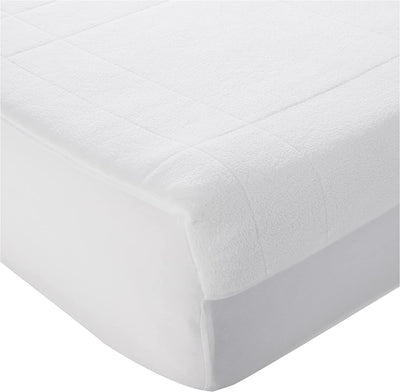 Eddie Bauer | Signature Fleece Quilted Plaid Electric Heated Mattress Pad with Safe & Warm Low-Voltage Technology, Twin, White