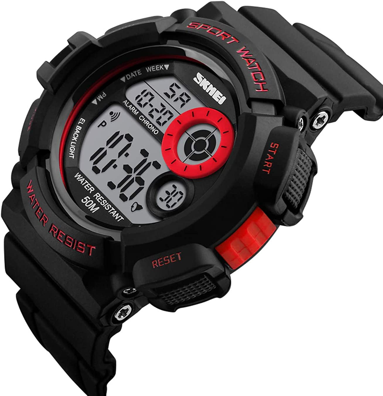 Men's LED Digital Electronic Multi-Function Calendar Waterproof Watch Sports Fashion Chronograph Watches