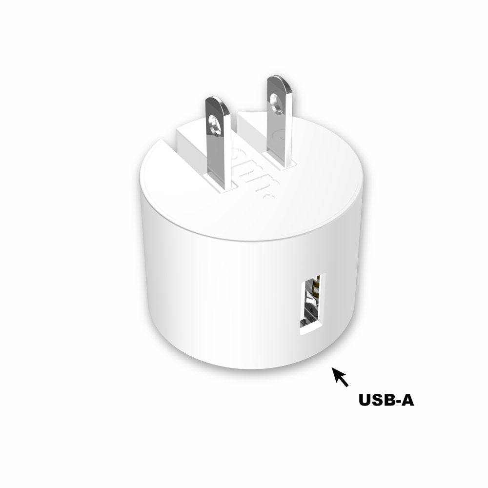 2.4A USB Wall Charger with Foldable Plug-White, for Iphone, Ipad and Android Smartphones