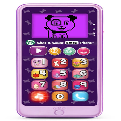 Leapfrog Chat and Count Emoji Phone, Violet, Pretend Play Toy for Kids, Teaches Numbers