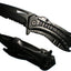 Tactical Assisted Opening All Black Bottle Opener Pocket Knife with Glass Breaker