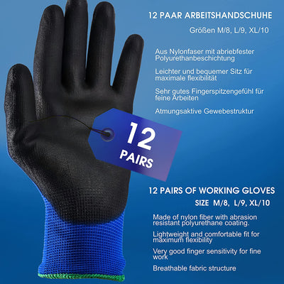 Work Gloves Bulk 12 Pairs
