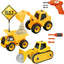 16 in 3 Construction Take Apart Trucks Stem with Electric Drill - Dump Truck, Cement Truck & Digger Toy, with Drill Included, Great Gift for Boys & Girls Ages 3 - 12 Years Old - Updated 2021
