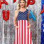  Women July 4th American Flag Sleeveless Dress with Pockets