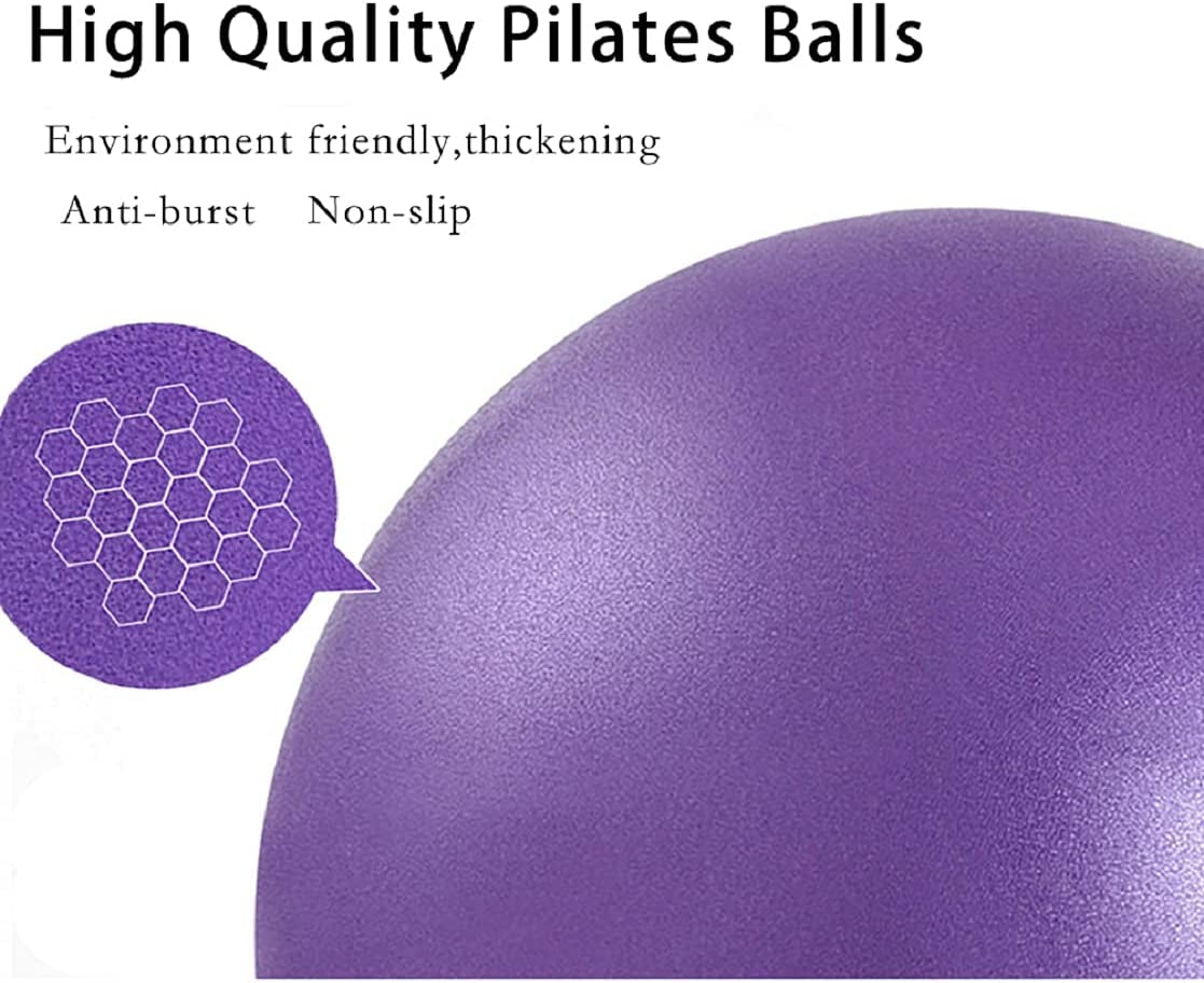  3 Pcs Pilates Exercise Mini 9 Inch Yoga Ball - Barre Small Bender Workout Fitness Balance Physical Therapy Squishy Balls Improves Stability Core Training Equipment for Home
