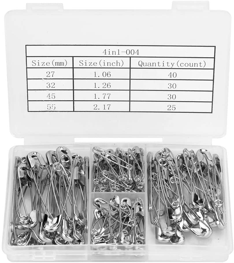 Officepal Premium Quality 4-Size Pack of Safety Pins- Top 250-Count 