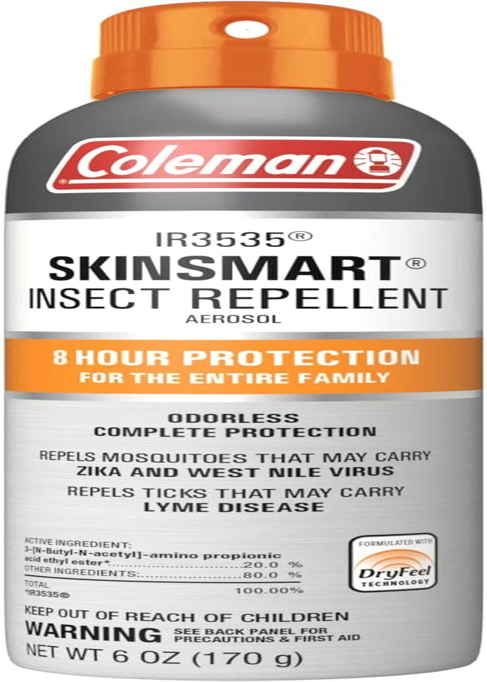 Coleman Insect Repellent Spray – SkinSmart Non-DEET Insect Repellent Spray, Protection Against Ticks, Mosquitoes, chiggers, gnats, Fleas and Flies, Ideal for Camping, Hiking, Outdoor Activities, 6oz