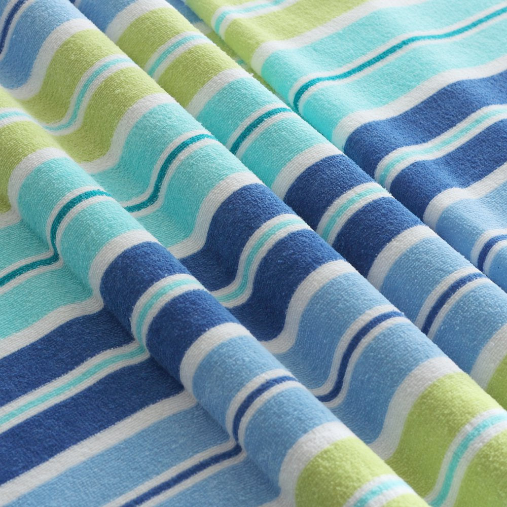  Velour Beach Towel, Midistripe, Blue, 28X60