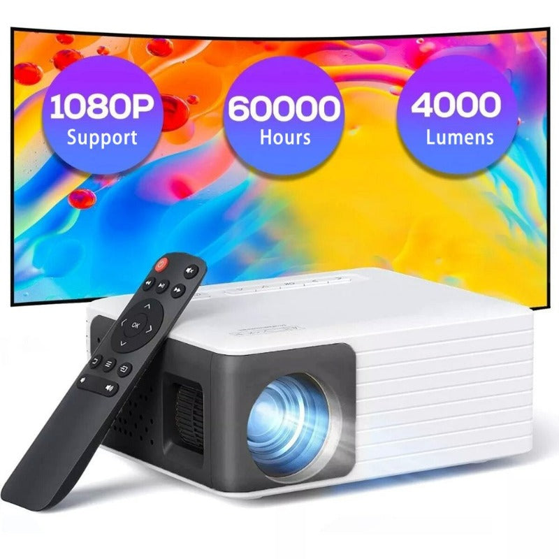 1080P Full HD Mini Projector Support, Portable Projector for Home Theater, Compatible with Pc/Ios /Android