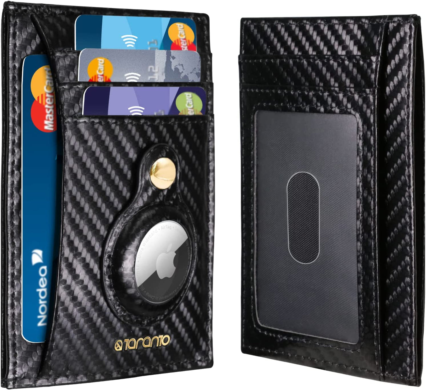 Airtag Wallet Slim Minimalist Airtag Wallet with Built-In Air Tag Case Holder, Air Tag Wallet Case Holder Front Pocket Wallet, Airtag Accessories 