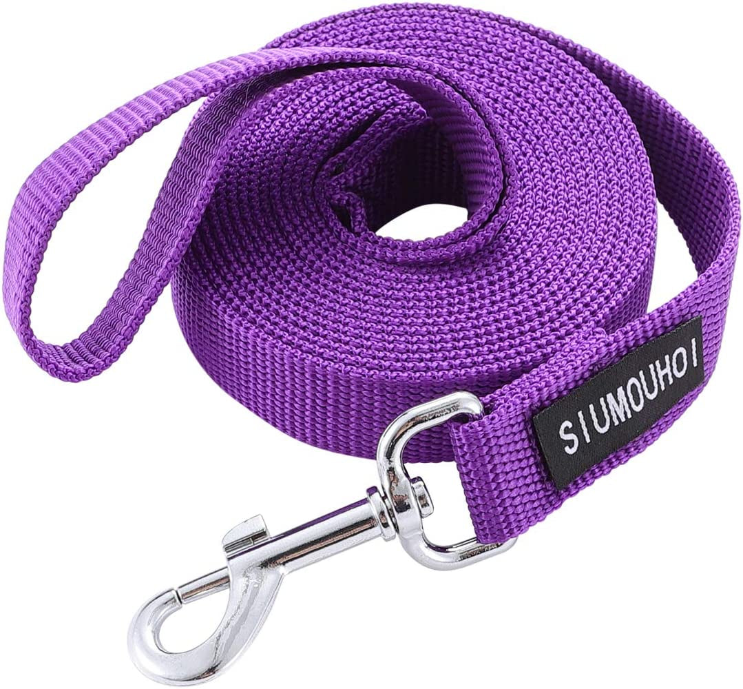 Siumouhoi Strong Durable Nylon Dog Training Leash, Traction Rope, 10 Feet Long, 1 Inch Wide, for Small and Medium Dog (10Feet, Purple)