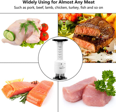 Meat Tenderizer Needle, 2 in 1 Needle Meat Tenderizer, 30 Stainless Steel(3 Injection Needle Pinhole), Sauces Injector 3 Oz Marinade Flavor Syringe Kitchen Accessories