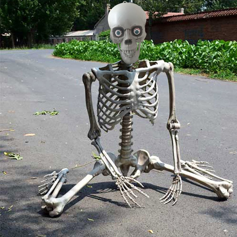 27.5" Halloween Skeleton Halloween Decorations, Haunted House Props for Front Lawn, Graveyard Decorations, Lifelike Skeleton Model, Indoor/Outdoor Spooky Scene Party Favors on Clearance